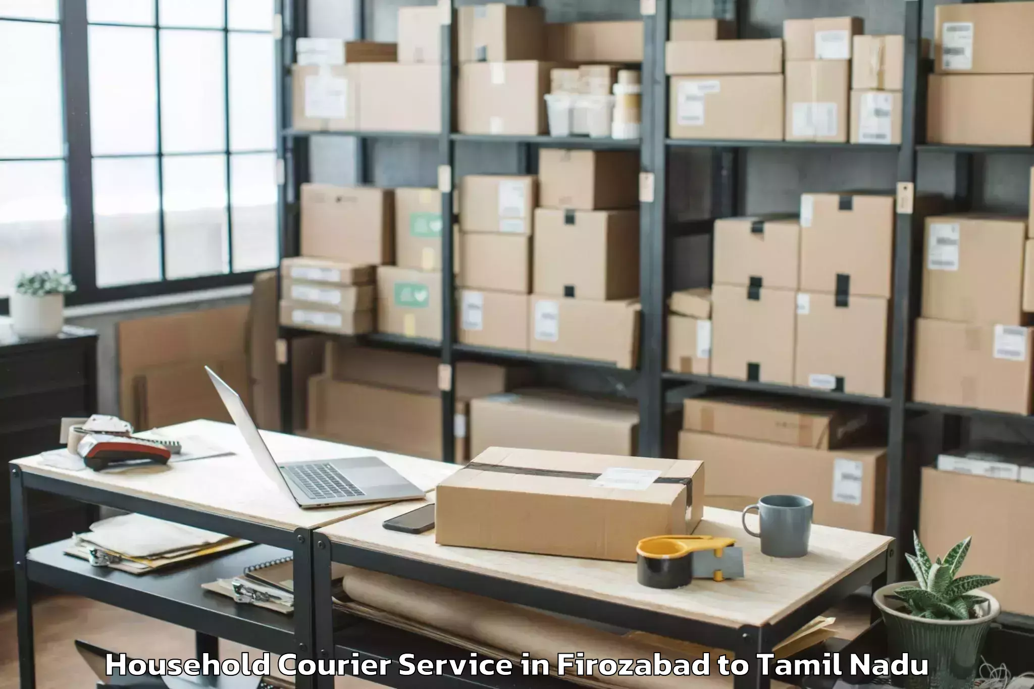 Comprehensive Firozabad to Konganapuram Household Courier